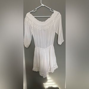 Off The Shoulder White Romper. Abercrombie and Fitch